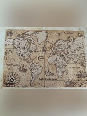 Vintage Nautical World Map Paper Placemats - Set of 20 - Brand New